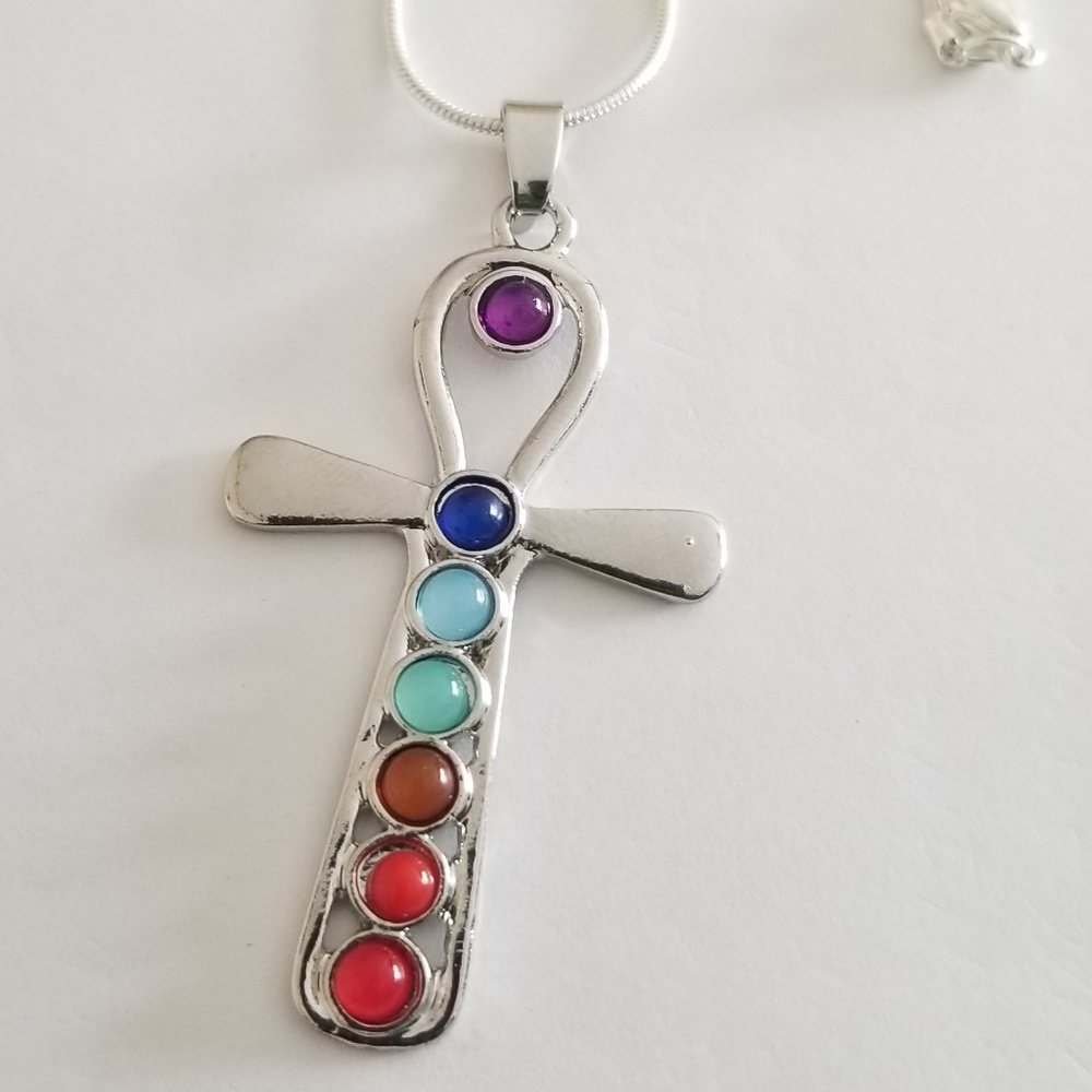 Anhk Chakras cross, and Bracelet Set